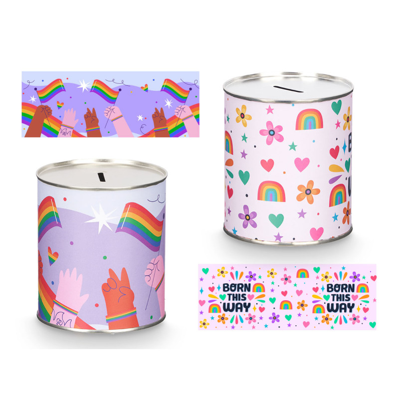 METAL MONEY BOX 1K FLAGS ASSORTED 2 