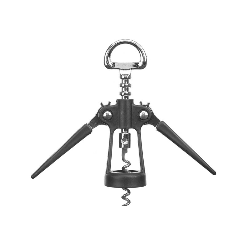 STRAIGHT BLACK CHROME-PLATED CORKSCREW 100GR