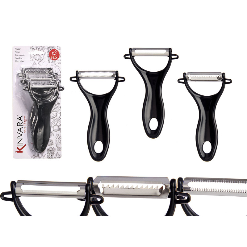 SET 3 PELADORES NEGROS COCINA