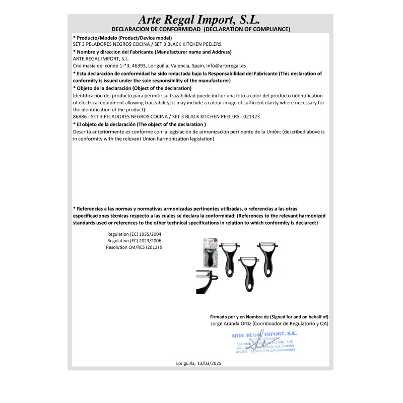 CONJ 3 PELADORES PRETOS DE COZINHA