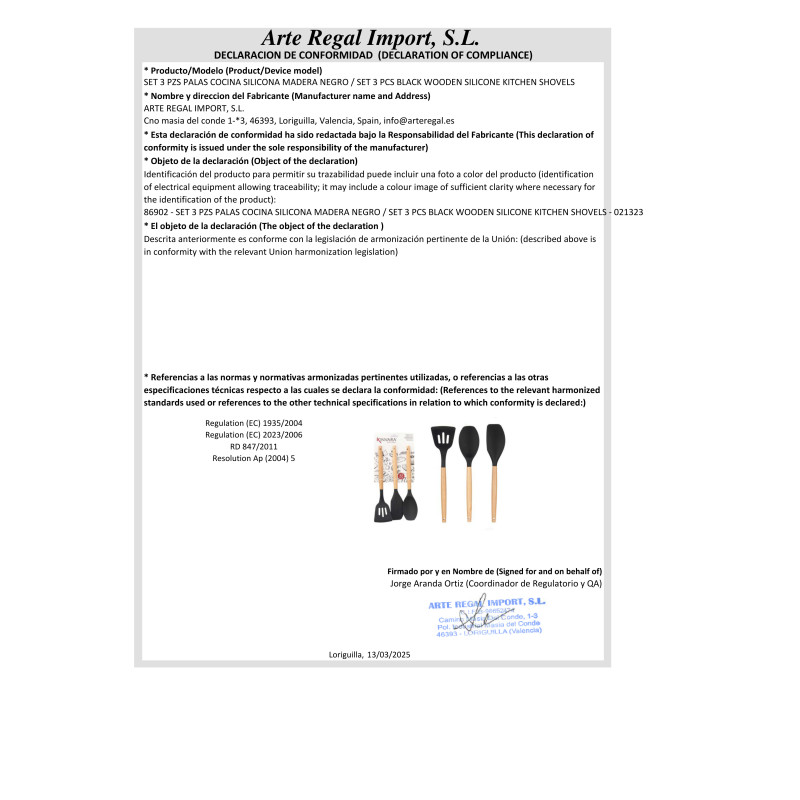 SET 3 PCS BLACK WOODEN SILICONE KITCHEN SHOVELS