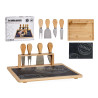 BAMBOO AND SLATE CHEESE BOARD WITH 4 KNIVES