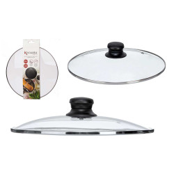 COUVERCLE EN VERRE BORD ARGENTÉ 26CM