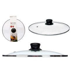 GLASS LID SILVER EDGE 28CM