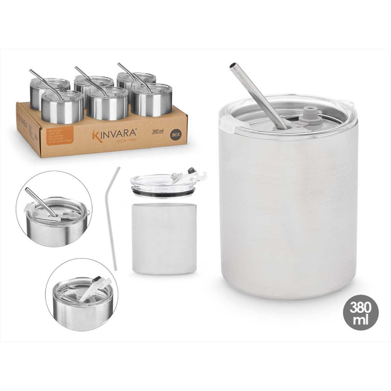 STAINLESS STEEL STRAW CUP LID 380ML