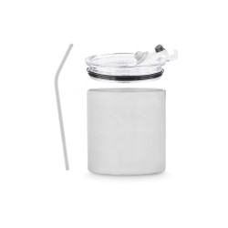 COPO COM PALHITA E TAMPA EM AÇO INOXIDAVEL 380ML