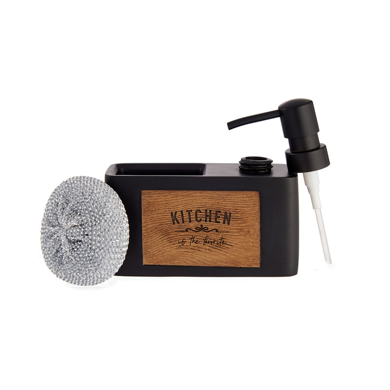 EROGATORE SUPPORTO SPUGNA NERO INCISO LEGNO