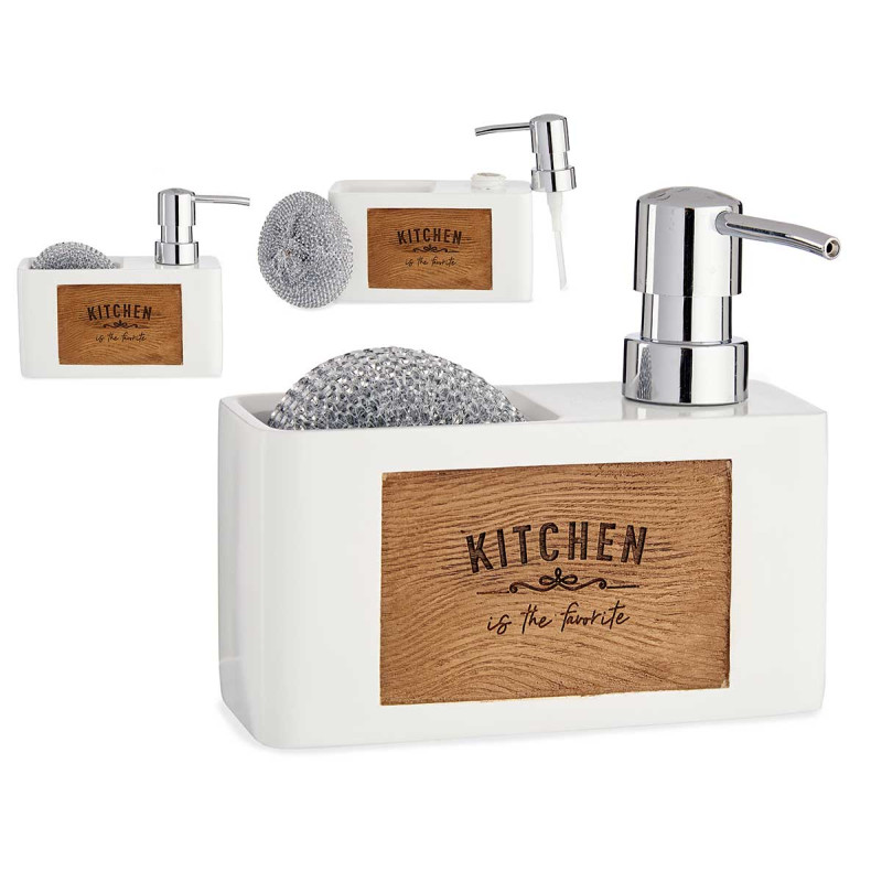 WHITE SOAP DISPENSER WOOD PAINTING