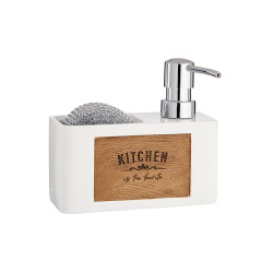 WHITE SOAP DISPENSER WOOD PAINTING