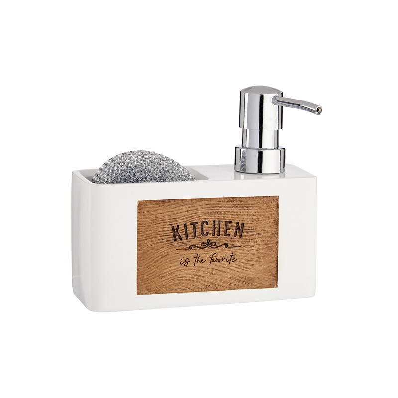 WHITE SOAP DISPENSER WOOD PAINTING