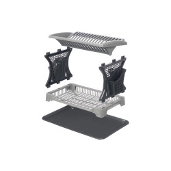 GRAY DOUBLE-HEIGHT DISH DRAINER