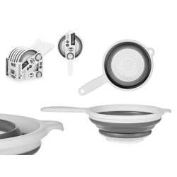 STRAINER WITH WHITE AND GREY HANDLE 20CM