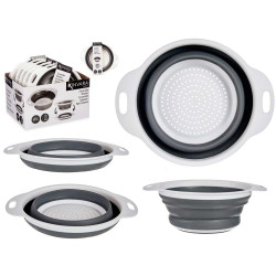 SCOLAPASTA ROTONDO BIANCO E GRIGIO 20CM
