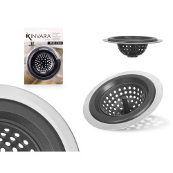 SILICONE AND STEEL BLACK STOPPER FOR THE SINK 