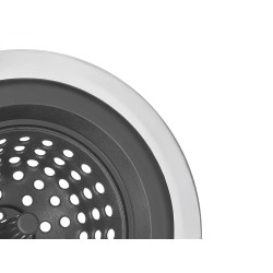 TAMPA SILICONE E AÇO PRETA PARA LAVA LOIÇA