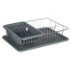 FLAT GREY DISH DRAINER WITH TRAY CONTAINER