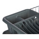 FLAT GREY DISH DRAINER WITH TRAY CONTAINER
