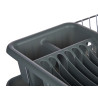 FLAT GREY DISH DRAINER WITH TRAY CONTAINER