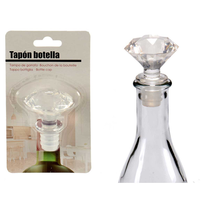 TAPON BOTELLA DIAMANTE TRANSPARENTE