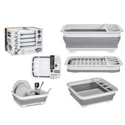  ADJUSTABLE DISH RACK WHITE AND GREY