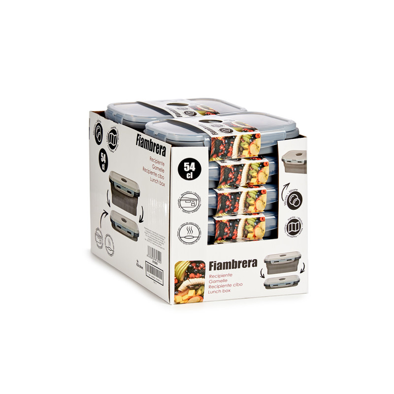 PORTAPRANZO SILIC RETTAN 540ML ANTRACITE