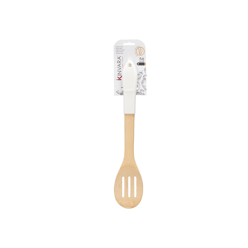 ESPATULA COLHER RISCAS BAMBU BRANCA