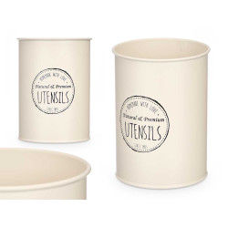 STEEL UTENSIL HOLDER CREAM