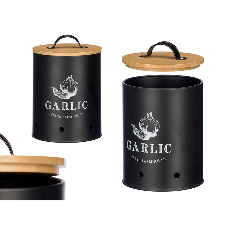 GARLIC KEEPER BAMBOO LID
