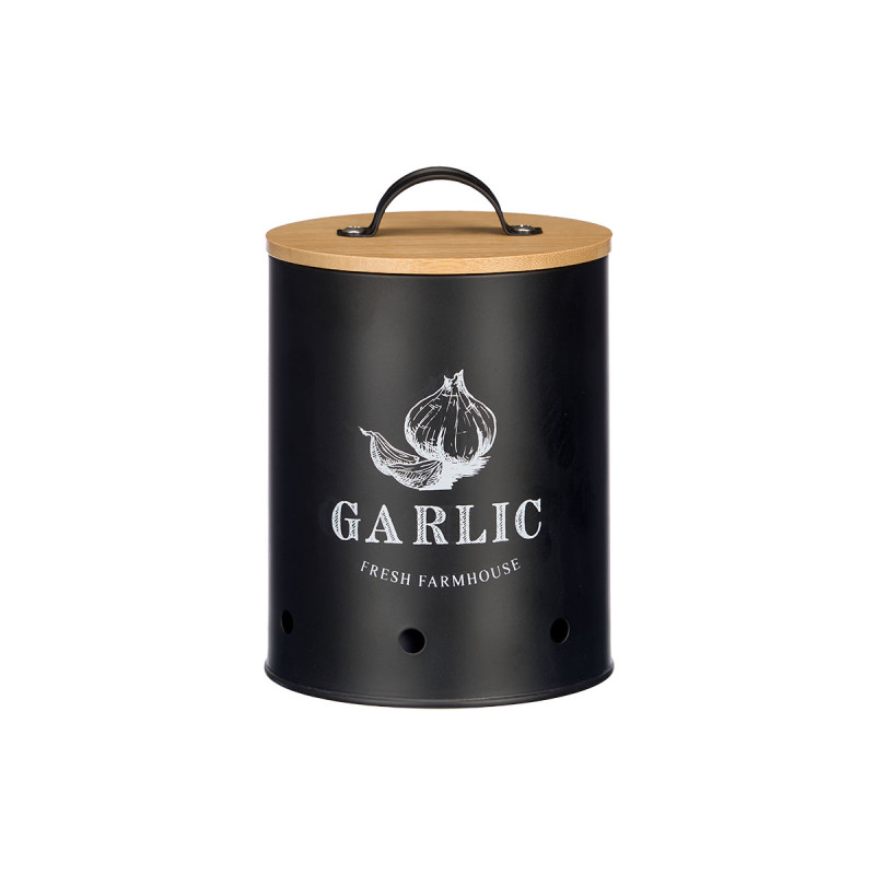 BARATTOLO PER AGLIO TAPPO BAMBU NERO