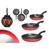 SET 3 PADELLE ALLUMINIO ROSSO