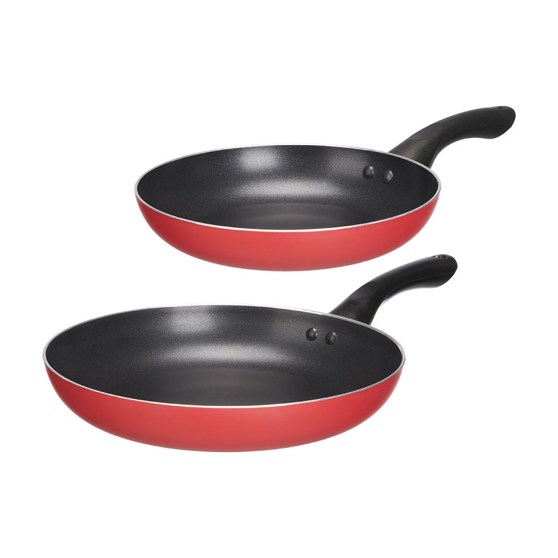 SET 2 POËLES ALUMINIUM ROUGE