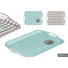 MELAMINE TRAY 42X27CM ASSORTED 2 VICHY