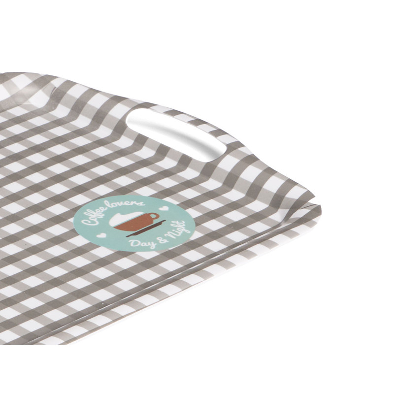 PLATEAU MÉLAMINE 42X27CM ASSORT 2 VICHY