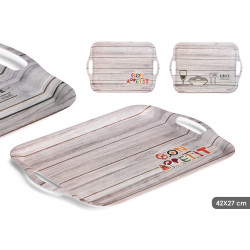 MELAMINE TRAY 42X27CM ASSORTED 2 DINNER