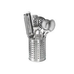 SET 7 UTENSILI CUCINA ACCIAIO INOX