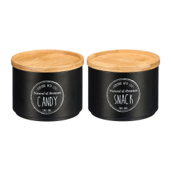 BARATTOLO IMPILABILE COPERCHIO BAMBU ASS 2 NERO