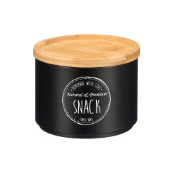 BARATTOLO IMPILABILE COPERCHIO BAMBU ASS 2 NERO