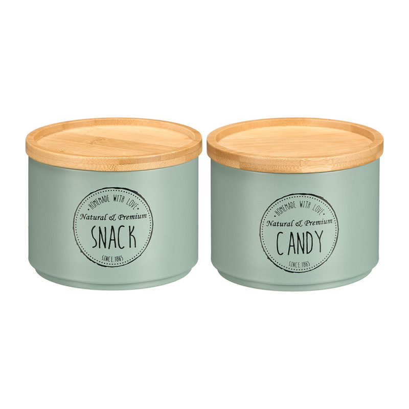 ASS BARATTOLI IMPILABILI COPERCHIO BAMBU 2 VERDE M