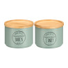 BAMBOO LID STACKABLE JAR ASSORTMENT 2 GREEN MINT