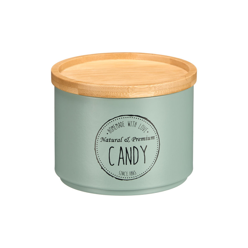 BAMBOO LID STACKABLE JAR ASSORTMENT 2 GREEN MINT