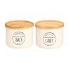 BAMBOO LID STACKABLE JAR ASSORTMENT 2 CREAM