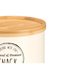 BAMBOO LID STACKABLE JAR ASSORTMENT 2 CREAM