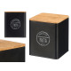 VASETTO QUADRATO BAMBU COPERCHIO PASTA NERO