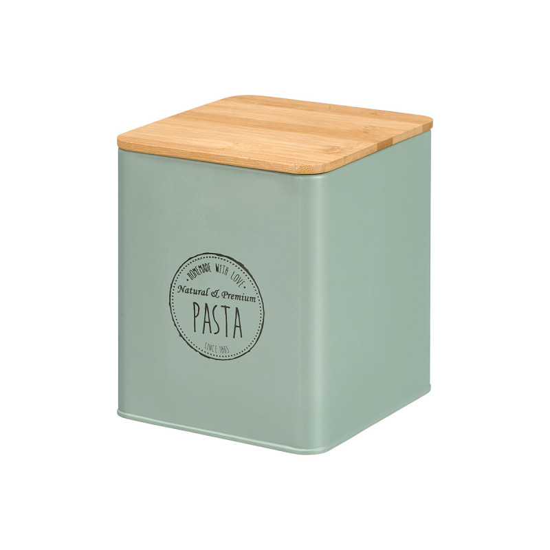 VASO QUADRATO COPERCHIO BAMBU PASTA MENTA