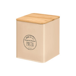 POT CARRE COUVERCLE BAMBOU PASTA BEIGE