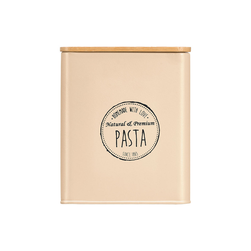 TARRO CUADRADO TAPA BAMBU PASTA BEIGE