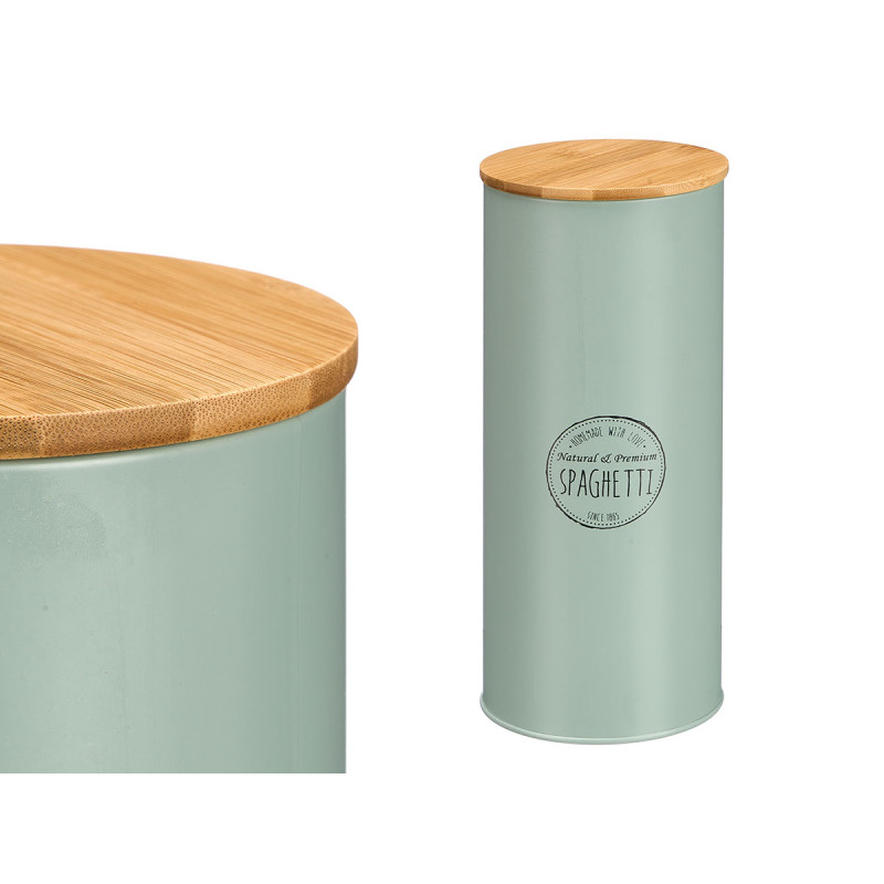 TALL JAR BAMBOO LID SPAGHETTI SPAGHETTI GREEN MINT