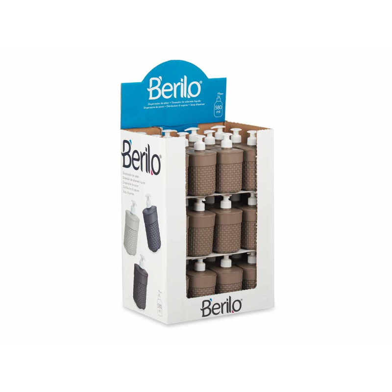 DISTRIBUTEUR PLASTIQUE BAIN 580ML MARRON