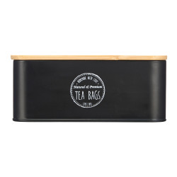CAJA 6 HUECOS TAPA BAMBU TEA NEGRO 