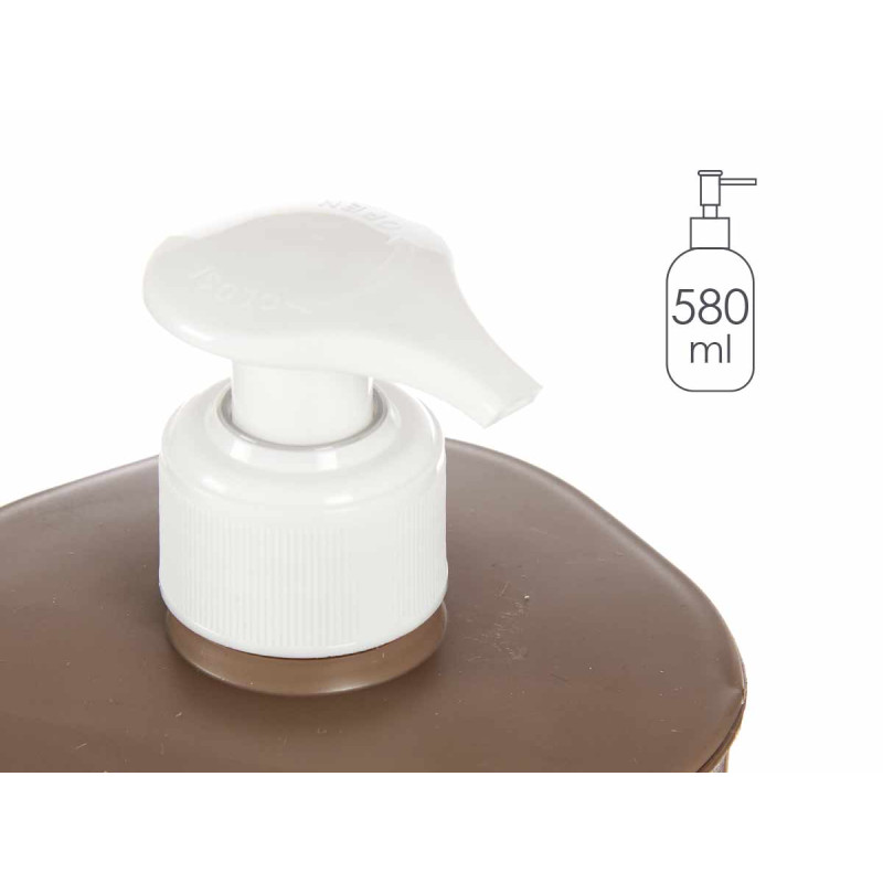 DOSIFICADOR PLASTICO BAÑO 580ML MARRON